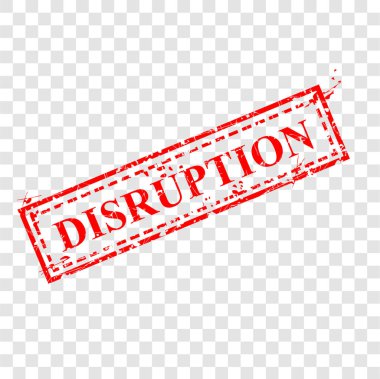 Basit Kırmızı Dikdörtgen Grungy Vektör Kırmızı Lastik Damga, şeffaf efekt arka planda bozulma