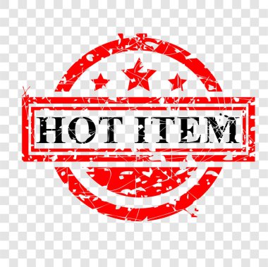 Basit Vektör, Kırmızı ve Siyah Grunge Rubber Stamp, Sıcak Öge, şeffaf efekt arka planı