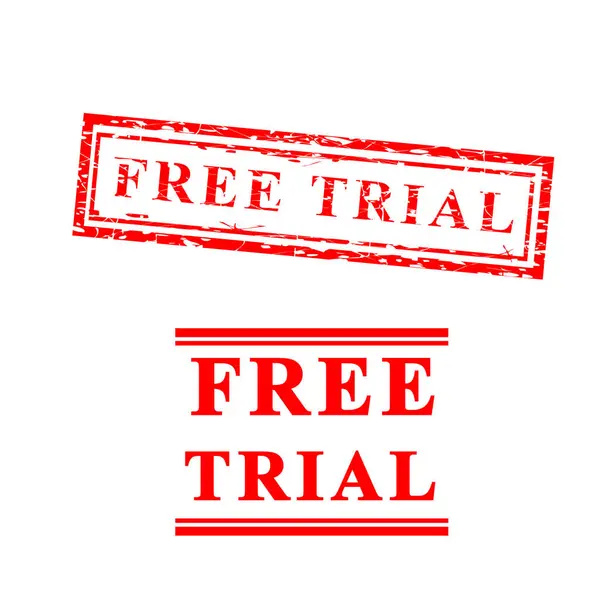 Free Trial Red Grunge Rubber Stempel — Stockvektor