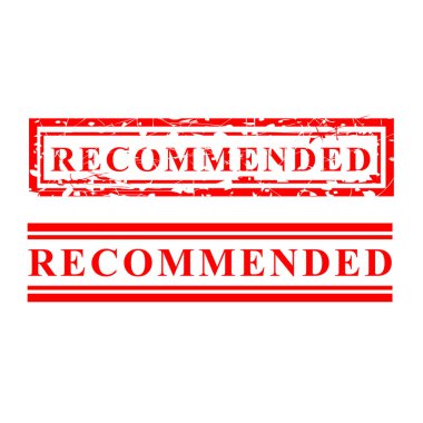 Basit Vektör, İki Tarz Kırmızı Grunge Lastik Damga, Tavsiye edilen, beyaz üzerine izole