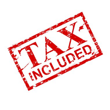 Vektör kauçuk damga efekti, vergi dahil