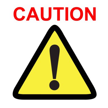 Basit vektör işareti, Dikkat sıcak yüzey beyaz arkaplanda izole edildi