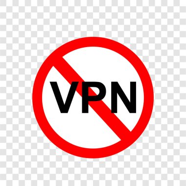 Basit Vektör işareti VPN yok, Sanal Özel Ağ, şeffaf efekt arkaplanı