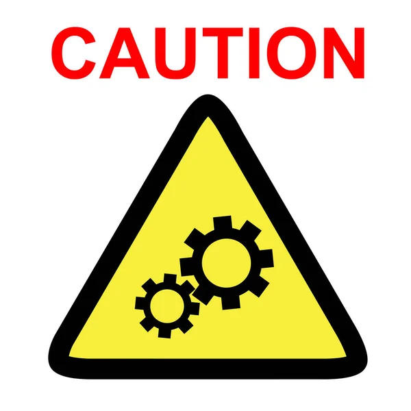 Απλό Σύμβολο Διάνυσμα Προσοχή Κίνδυνος Λειτουργίας Του Κινητήρα — Διανυσματικό Αρχείο