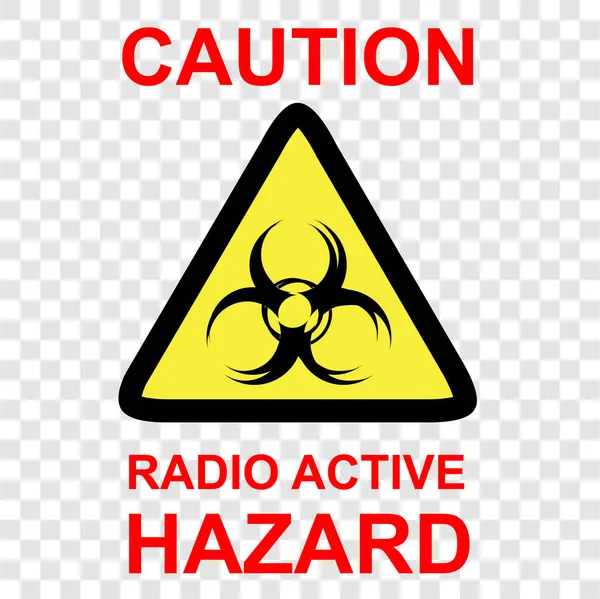 Simple Vector Triangular Caution Sign Radio Active Hazard Transparent Effect — Stock Vector
