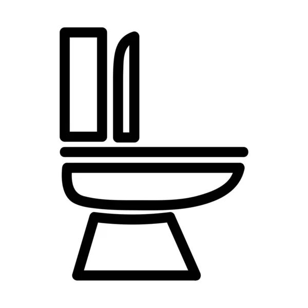 Enkel Vektor Kontur Ikonen Stall Garderob Offentlig Toalett Vit Bakgrund — Stock vektor