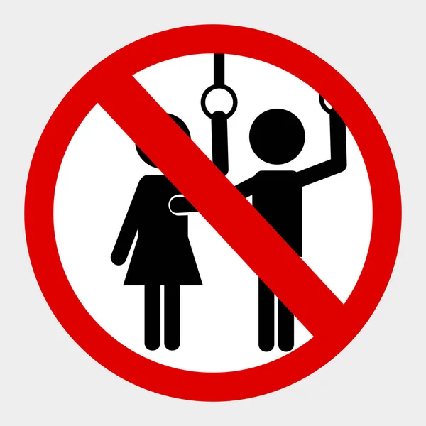 Simple Vector Icon Stye Prohibition Sign Public Transport Sexual Abuse — стоковий вектор