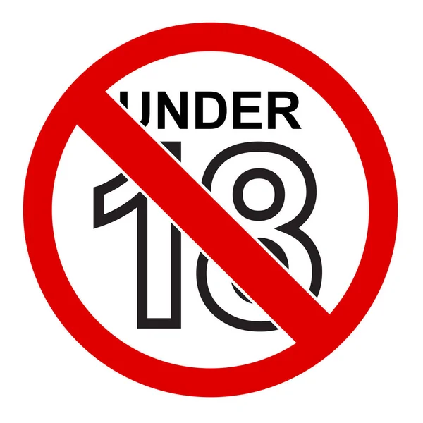 Prohibited Sign Allowed Eighteen — Stock Vector