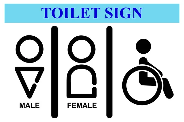 简单向量 图标样式 男厕标志 女厕标志及残疾标志 — 图库矢量图片