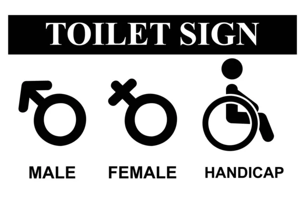 Vetor Simples Estilo Ícone Sinal Toalete Para Masculino Feminino Handicap — Vetor de Stock