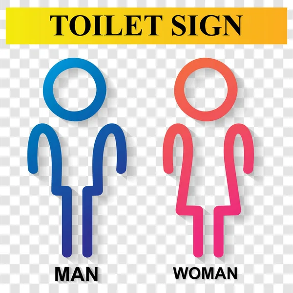 Simple Vector Gradient Blue Pink Yellow Icon Style Toilet Sign — Stockvector