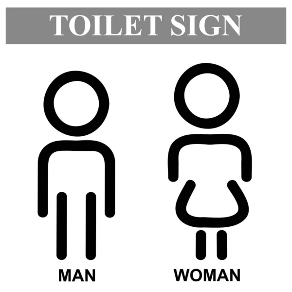 Enkel Vektor Ikonstil Toalettskylt För Man Och Kvinna — Stock vektor