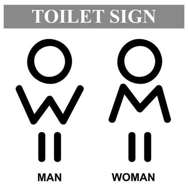 Einfacher Vektor Symbolstil Toilettenschild Für Mann Und Frau — Stockvektor