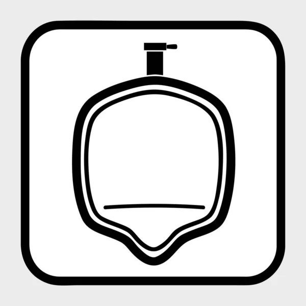 Vector Simple Icono Del Contorno Stye Urinoir Baño Público Fondo — Vector de stock