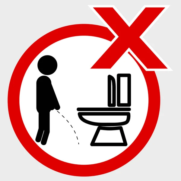 Simple Vector Icon Stye Verbotsschild Der Toilette Die Falsche Richtung — Stockvektor