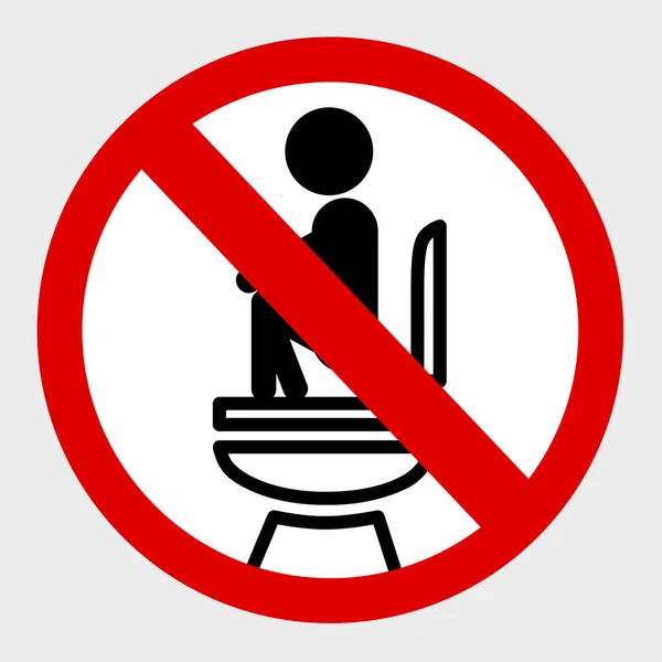 Vector Icon Stye Prohibition Sign Toilet Wrong Way While Pooping — 스톡 벡터