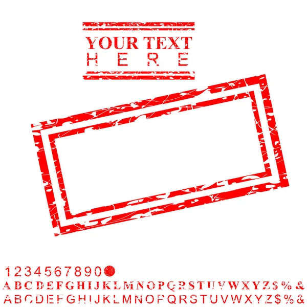 Template Rectangle Red Grunge Rubber Stempeleffekt Für Ihr Elementdesign Bei — Stockvektor