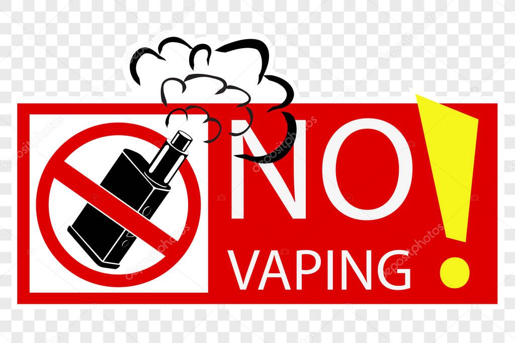 simple sign no vaping, at transparent effect background