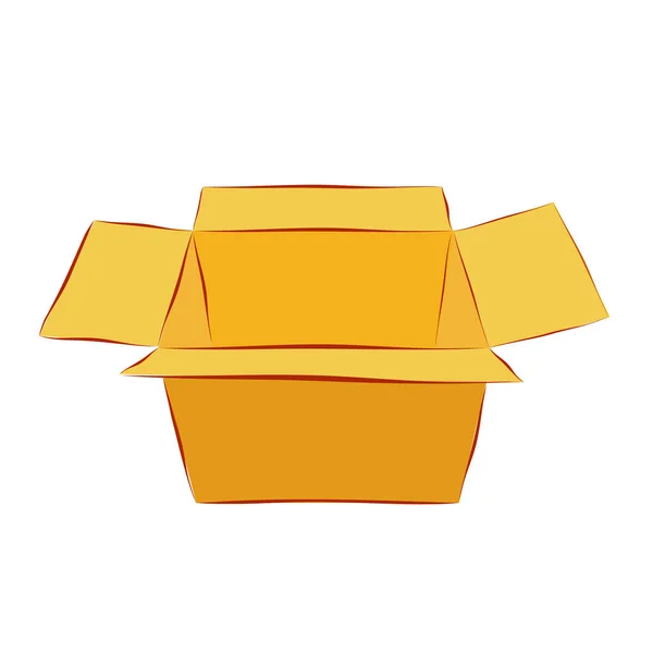 Simple Vector Mockup Carton Brun Isolé Sur Blanc — Image vectorielle