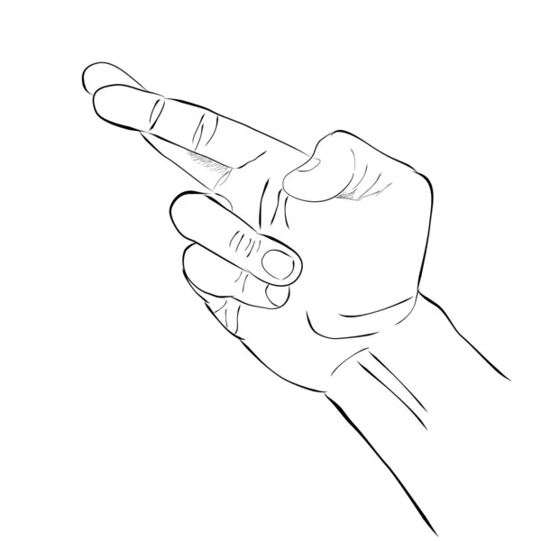 Simple Vector Sketch Right Hand Lie Gesture — Stock Vector