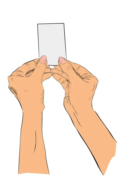 Hand Tellen Stem Twee Geïsoleerd Wit — Stockvector