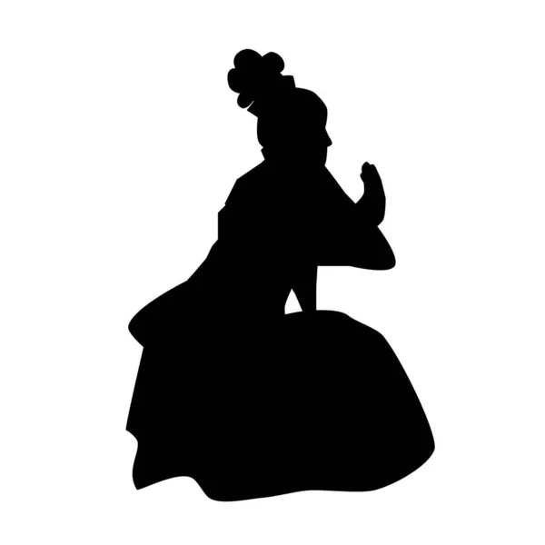 Silhouette Vectorielle Simple Jeune Fille Traditionnelle Java Occidental Sunda Indonésie — Image vectorielle