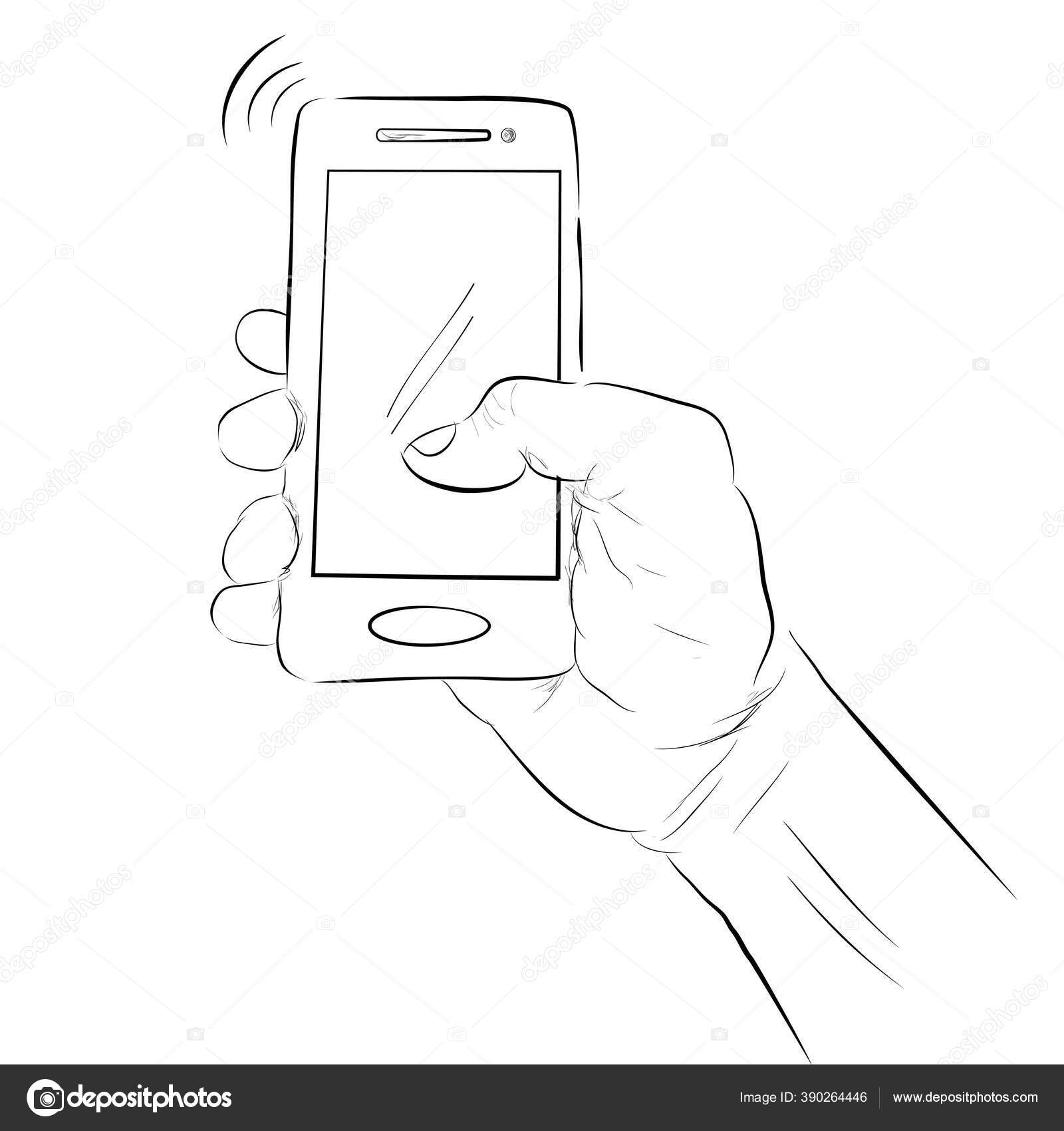 How to Draw a Hand Holding a Cell Phone  iPhone in Easy Step by Step  Drawing Tutorial  How to Draw Step by Step Drawing Tutorials
