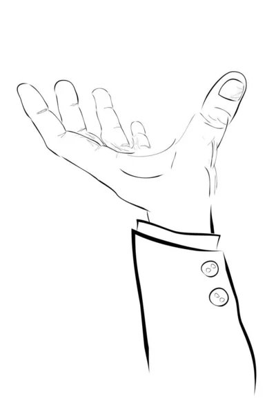 Skiss Hand Håller Plocka Eller Emot Något — Stock vektor