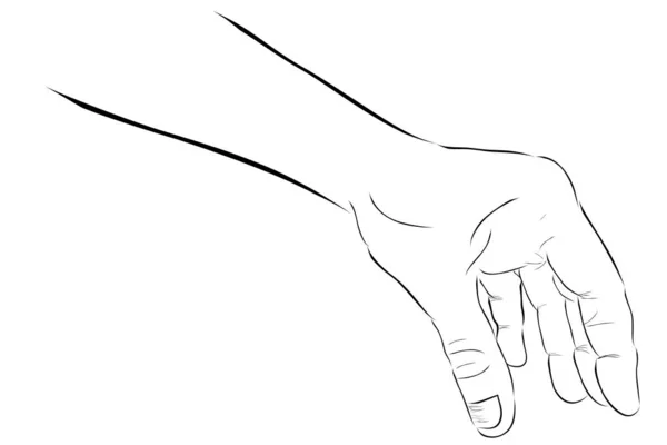 Simple Sketch Hand Pick Grab Something — Stock Vector