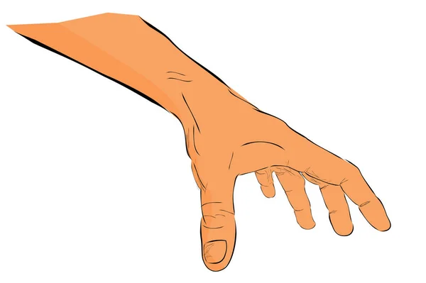 Simple Sketch Hand Pick Grab Something — Stock Vector