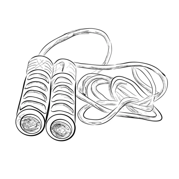 Simple Vector Hand Draw Sketch Jumping Rope — Stock Vector