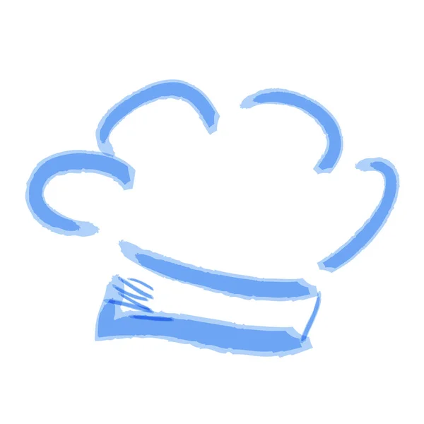 Vector Sketch Blue Watercolor Chef Hat — Stock Vector