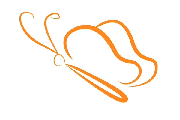Simple Sketch Orange Butterfly — Stock Vector