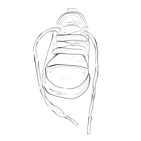 Vector Sketch Zapatos Para Niños Pequeños Aislado Blanco — Archivo Imágenes Vectoriales