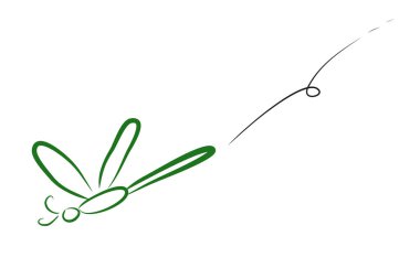 Uçan Yeşil Yusufçuğun Basit Vektör Çizimi