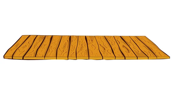 手描きの遠近法のスケッチブラウン垂直木製の床 — ストックベクタ