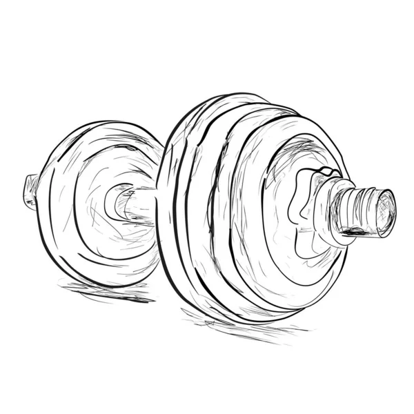 Simple Vector Sketch Dumbbell — Stock Vector