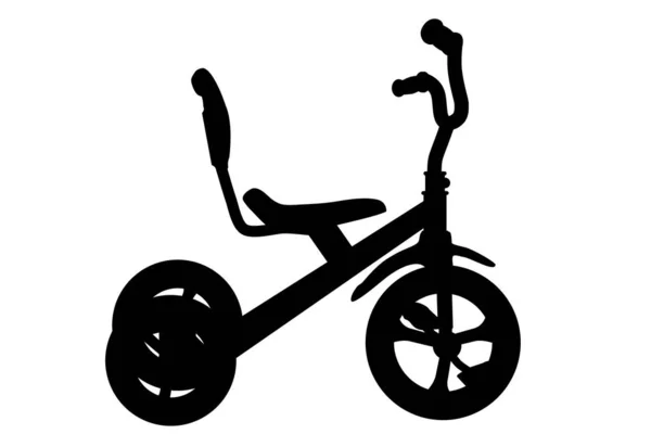 Basit Vektör Silüeti Üçlü Bisiklet — Stok Vektör
