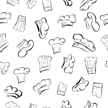 Kusursuz Siyah Desenli Taslak Şef Şapkası