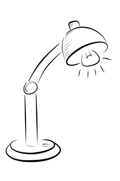 Simple Hand Draw Sketch Desk Lamp — Stock Vector