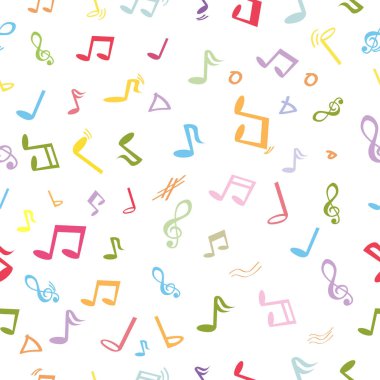 Kusursuz Pastel Renk Düzeni, Arkaplan için Müzik Notu, Paket Kağıdı, Banner vs.