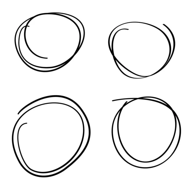 Простий Векторний Малюнок Рук Ескіз Кілька Прямокутників Овальний Круглий Крион — стоковий вектор
