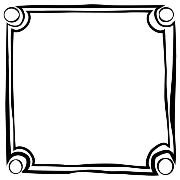 Frame Square Sketch Und Circle Jeder Ecke Für Zitate Nachrichten — Stockvektor