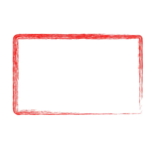 Cadre Crayon Rectangle Rouge — Image vectorielle