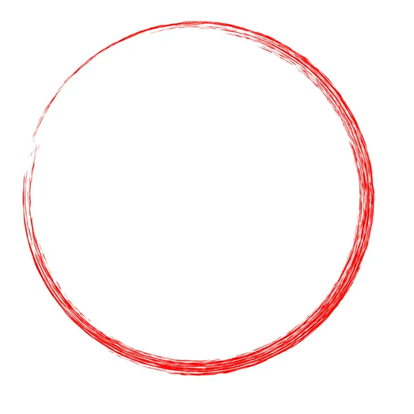 Red Circle Crayon Frame — Stock Vector