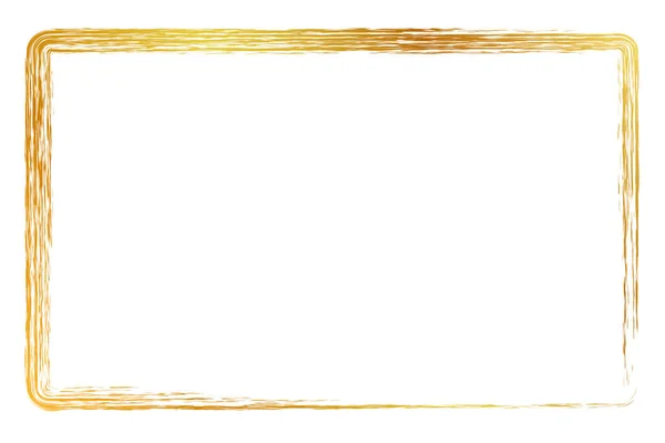 Goldener Rahmen Aus Wachsmalkreide — Stockvektor
