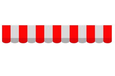Vektör Dikdörtgen tepe örtüsü, beyaz üzerine izole edilmiş kırmızı ve beyaz