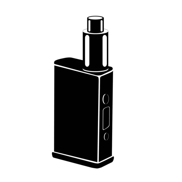Silueta Simple Vapor Cigarrillo Eléctrico Aislado Blanco — Vector de stock