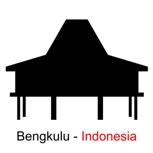 Silhouette Bengkulu 印度尼西亚传统建筑 — 图库矢量图片