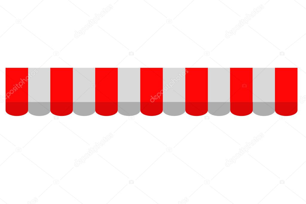 Vector Rectangle canopy, red and white Isolated on White